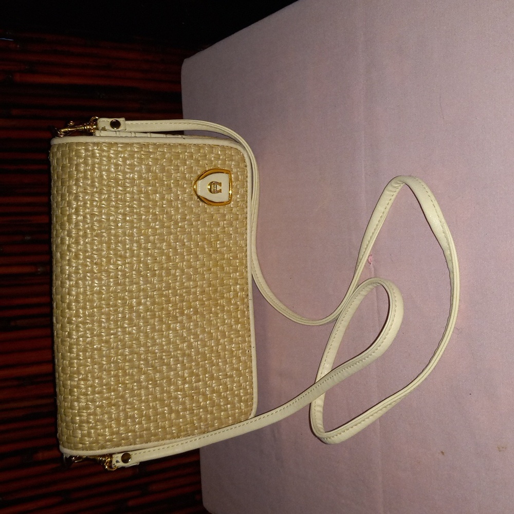 90s Etienne Aigner Woven Straw Crossbody Bag